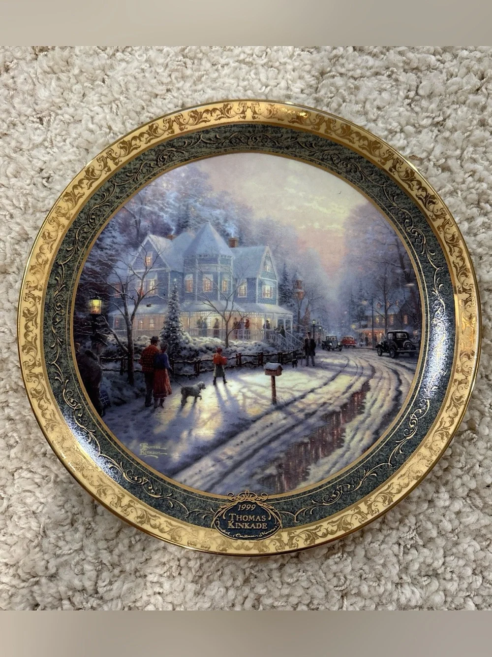 Vintage 1999 Thomas Kinkade Holiday Gathering Bradford Exchange Collector Plate